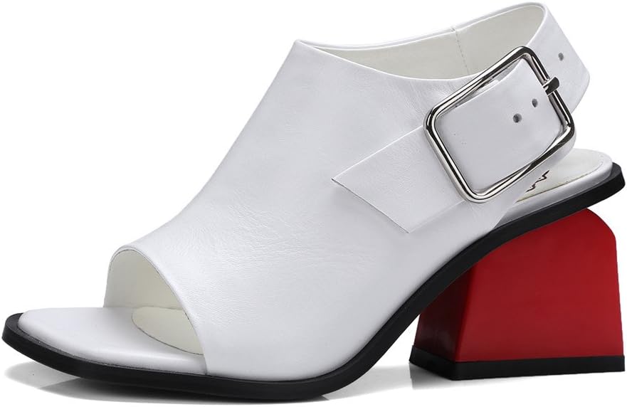 Nine Seven Women's Open Toe Chunky Heeled Sandles, Comfort Dress Slingback Handmade Pumps Shoes