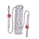 Rock Climbing Rope, 12mm Diameter Outdoor Hiking Accessories High Strength Cord Safety Rope (10m,32ft)(20m,64ft) (30m,94ft) (White, 94ft)