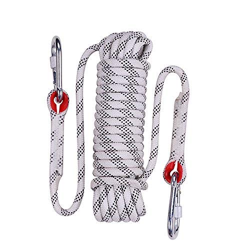 Rock Climbing Rope, 12mm Diameter Outdoor Hiking Accessories High Strength Cord Safety Rope (10m,32ft)(20m,64ft) (30m,94ft) (White, 94ft)