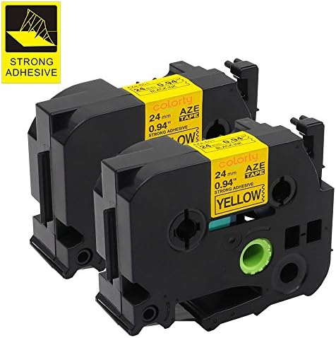 Colorty Compatible Label Tape Replacement for Brother Extra Strength Tape TZe-S651 TZS651 TZeS651 1-inch, 24mm x 8m Black on Yellow Strong Laminated for P-Touch Label Maker