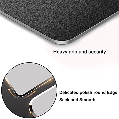 Mouse Pad, Rectangle Aluminum Gaming Mouse Pad with Double Sided Dirty and Water Resistant Non-Slip PU Base Mat for Home, Office and Travel, Micro Sand Blasting Aluminum Surface Fast and Accurate Control Easy to Clean for Computer Laptop & PC