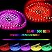 Auspice LED Strip Lights, 300 Led 16.4feet RGB 5050 LED Light Strip, 16 Color Changing 4 Modes Dimmable Led Strip Lights with Remote, 12V Strip Light for Indoor and Outdoor Decoration (16.8FT)