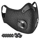 E COASTAL N95 Dust Face Guard, N99 PM2.5 Dustproof Face Safety Respirator Face Shield, N-95 Pollution Breathing Balaclava Cover for Mowing Cleaning Sports (1 Pack)