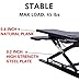 Standing Desk Preassembled Height Adjustable Sit Stand Up Desk Riser Stand Fit Two Monitors Adjustable Standing Desk Converter Topper Black 36'' x 25'' by SITA OFFICE (Black)