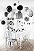 Black and Silver Party Decorations Tissue Paper Pom Poms Paper Lanterns Pennant Banner Swirls Pack for Birthday Party, Bachelorette, Retirement, Graduation Decorations