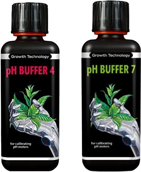 Growth Technology pH Buffer 4 & 7 Calibration Fluid Meter Solution Hydroponics (pH Buffer 4 and 7 300ml)