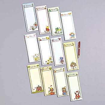 Holly & Birds Magnetic Notepads - Christmas Themed Memo Pads Set Of 2