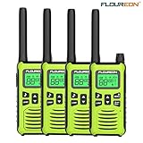 FLOUREON 4 Packs Walkie Talkies Two Way Radios 22 Channel 3000M (MAX 5000M Open Field) Long Range Handheld Talkies Talky (Yellow)