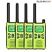 FLOUREON 4 Packs Walkie Talkies Two Way Radios 22 Channel 3000M (MAX 5000M Open Field) Long Range Handheld Talkies Talky (Yellow)