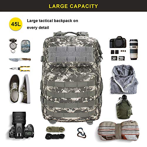 Zavothy 35/45L Military Backpack Men Women Hiking Backpack