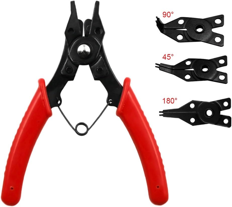 Cutogain Spring Pliers Clamp Circlip 4 In 1 Angled Tong Head Hand Tools For Car Auto Repairing