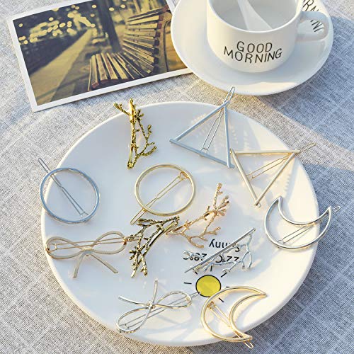 image for Metal Hair Clips, Fascigirl 12 Pcs Hair Barrettes Hair Pins Moon Trian