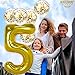 Giant Number 5 Balloon Gold for 5th Birthdays - 40 Inch | Foil 5 Balloon Number with Gold Confetti Balloons | 5th Birthday Balloons for 5 Year Old Party | 5th Birthday Decorations for Girls and Boys