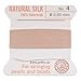 Griffin Silk Bead Cord Perlseide – Light Pink Color – Size 4 (0.60mm) – 2 Meters per Card – Stainless Steel Needle Attached – for Knotting Pearls, Gemstones, Crystals and Beads