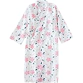 SIQITECHNO Women Summer Bathrobe Cotton Thin Cool Kimono Pajama Loose Yukata Lounge Wear