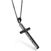 POPLYKE Cross Necklace 925 Sterling Silver Philippians 4:13 I Can Do All The Things Inspirational Necklace Gifts for Women Men 20+2''