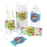 Big Dot of Happiness 90's Throwback - DIY Party Supplies - 1990s Party DIY Wrapper Favors & Decorations - Set of 15