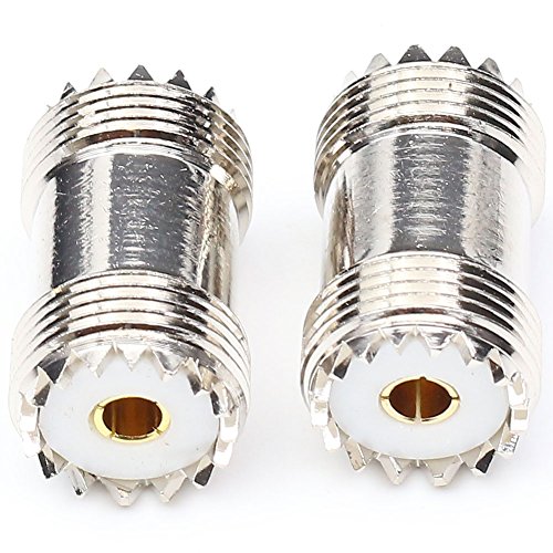 RF coaxial coax adapter PL-259 UHF Female to UHF Female Coax Cable Adapter S0-239 UHF Double Female Connector Plug 2-Pack
