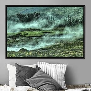 signwin Framed Canvas Wall Art Foggy Mountains Aerial...