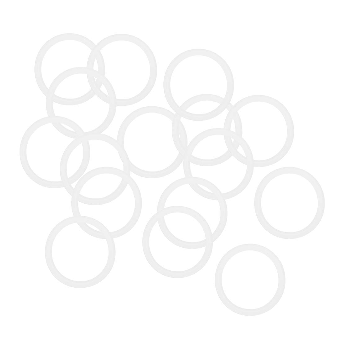 Sourcingmap Silicone O-Rings, 20mm OD 16mm ID 2mm Width VMQ Seal Gasket for Compressor Valves Pipe Repair, White, Pack of 16