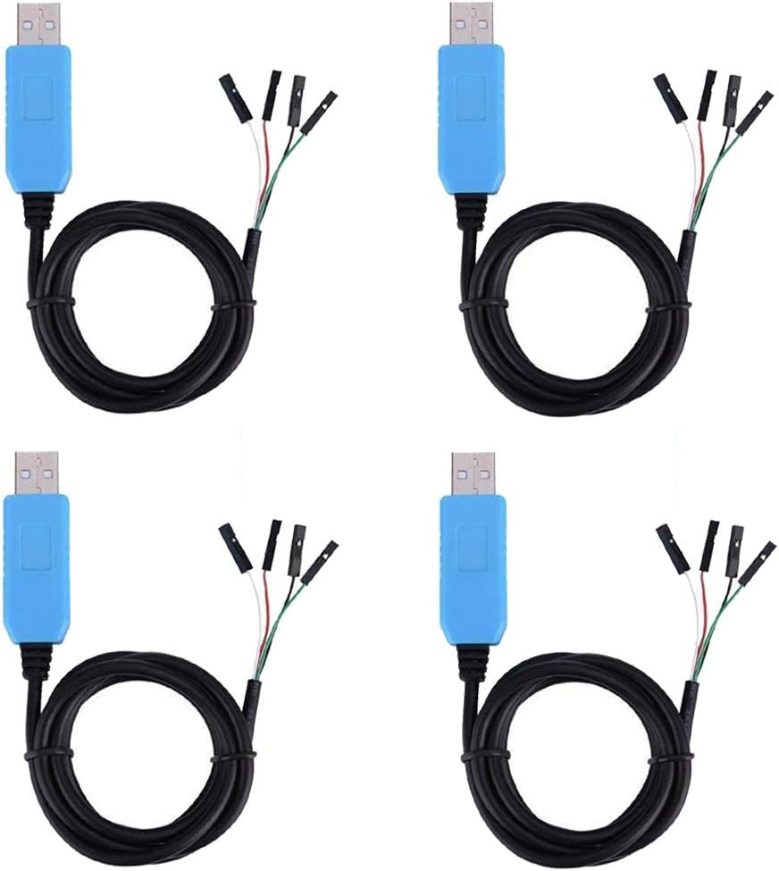 LGDehome PL2303TA USB to TTL Serial Cable Windows 8 Supported Debug Cable for Raspberry Pi USB Programming (Pack of 4)