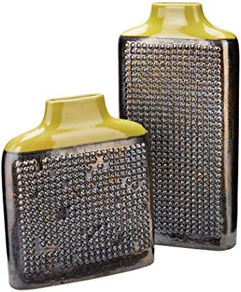 Lazy Susan 857-171/S2 Lawn Green Dotted Relief Rectangular Vase