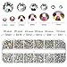 Crystals Nail Art Rhinestones Round Beads Flatback Glass Charms Gems Stones and 2 Pieces Tweezers with Storage Organizer Box, SS3 6 10 12 16 20, 288 Pieces Each Size (5040 Pieces Crystal AB, Clear)