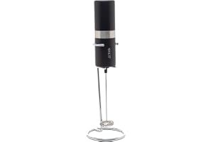 WOLFF - Mixer Elétrico para Bebidas de Aço Inox e Plástico com Suporte - motor potente - serve para bater ovos - misturador