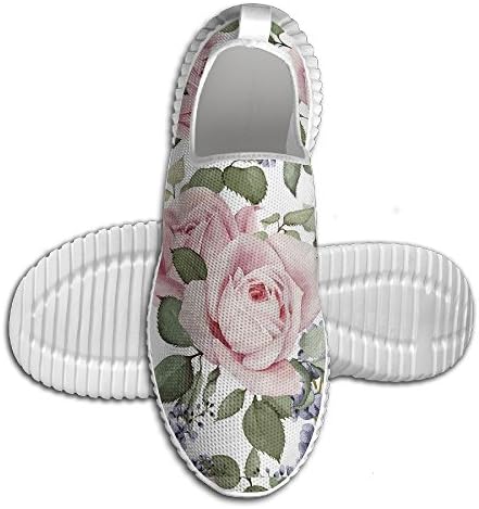 Womans Men Flourishing Pink Roses With Tender Spring Summer Soulful Blossoms Bridal Men Running Shoes Walking Lightweight Casual Athletic Sneakers Breathable