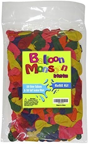 Water Balloon Self Sealing Tying Refill Kit 500 Balloons and Self Sealing Rings