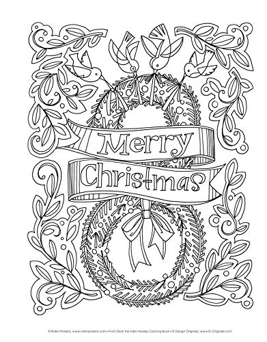 Deck the Halls Holiday Coloring Book (Design Originals) 32 Beginner-Friendly, Festive, One-Side 
