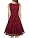Furnex Women's Sleeveless Tank Tops Floral Pleated Front Mesh Blouses Tunic (Medium, 10 Black Red)