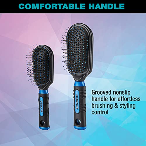 Conair Salon Results Hairbrush Set, Wire Bristles and Cushion Base