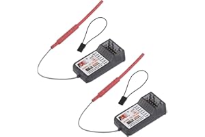 RCmall Flysky Receiver FS-R6B Long Range AFHDS 6CH 2.4G Receiver for FS-GT2,FS-GT2E,FS-GT2F,FS-GT2G,FS-GT2B,FS-GT3B,FS_GT3C FS-i10 FS-TH9X,FS-T6,FS-CT6B,FS-iT4S Transmitter, for Crawlers (Pack of 2)