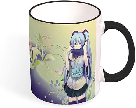 Amazon Co Jp 和柄 アニメ 和服少女 マグカップ ブラックカップ口和ハンドル アイデアマグカップ コーヒーカップ ティーカップ セラミックカップ 円筒形 贈り物 事務用品 ホーム キッチン