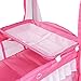BABY JOY 4 in 1 Pack and Play with Adjustable Net, Portable Nursery Center Playard with Bassinet, Changing Table, Infant Baby Playard with Music Player, Carrying Bag