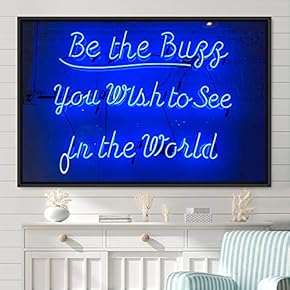 signwin Framed Canvas Wall Art Illuminated Words 3D...