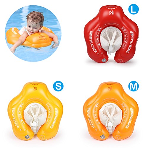 Free Swimming Baby Inflatable Baby Swimming Float Children Underarm Swim Trainer for Swimming Pool/Bathtub with Sponge Abdominal Protection Design(Orange, S)