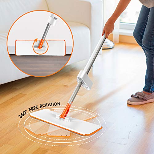 Easy Self Wringing Mop,Lazy Flip Flat Mop 360 Spin,Wet & Dry Mopping