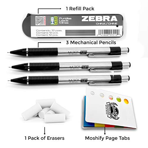 Zebra M301 Stainless Steel Mechanical Pencil Set 0.5mm Point Size