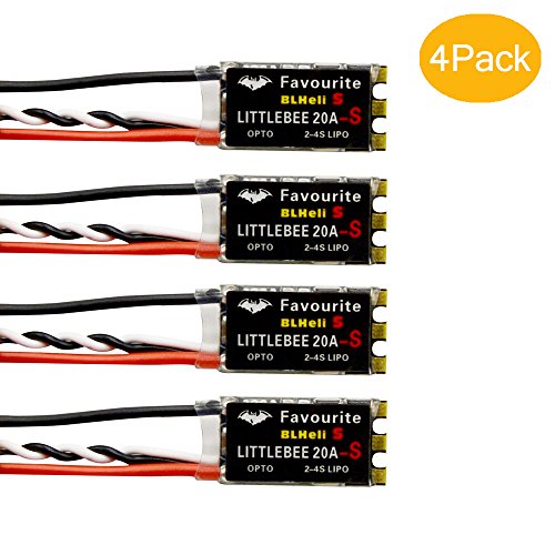 ZAMO(4pcs) Favourite FVT LittleBee 20A-S ESC BLHeli_S OPTO 2-4S Supports Mulitshot OneShot125 Oneshot42 Multicopter Spare Partsâ€¦