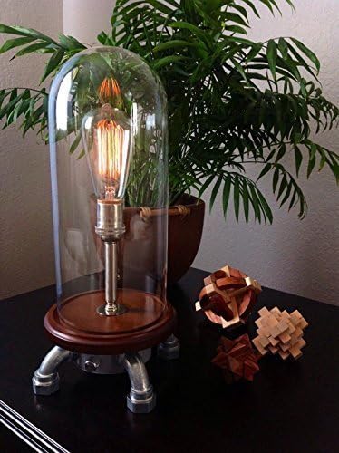THE MOOD ROCK-IT EXTENZE - Tall Glass Dome Bell Jar Industrial-Style Edison Lamp with a built in Rotary Dimmer | MillerLights Original.