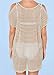 Bestyou Women's Crochet Mini Dress Knit Bathing Suit Bikini Swimsuit Cover Up Tunic Top Swimwear Beachwear (Beige)
