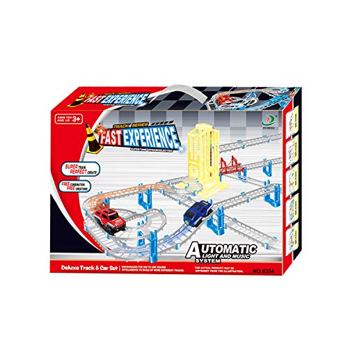 image for Toyeah Race Car Track Set Race Track Playset with Lift & Music & Light