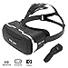 Virtual Reality Headset by NSInew - Wider FOV VR Headset or 3D VR Glasses for Games - Ventilation Holes&Independently Adjustable HD Lenses - Ergonomic Head Strap - Includes Bluetooth Remote