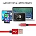 3Pcs 1M/2M/3M Extra Long Nylon braided Charging Cable Data & Sync Charging Cord 8-Pin Lightning to USB Charger Cable for iPhone6,6s, 6 Plus,6s Plus(RED)