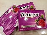 Trident Recaldent Chewing Gum Berrymint Flavored Sugar Free Dental Health Net Wt 12.6 G (9 Pellets) X 3 Boxes
