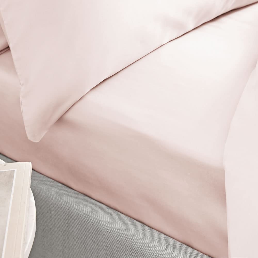 Bianca 400 Thread Count Cotton Sateen King Fitted Sheet Blush Pink