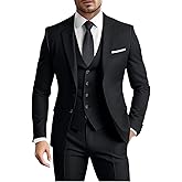 Men's Suit 3 Pieces Slim Fit Formal Business Wedding 2 Buttons Blazer Vest Pants Set Tuxedo
