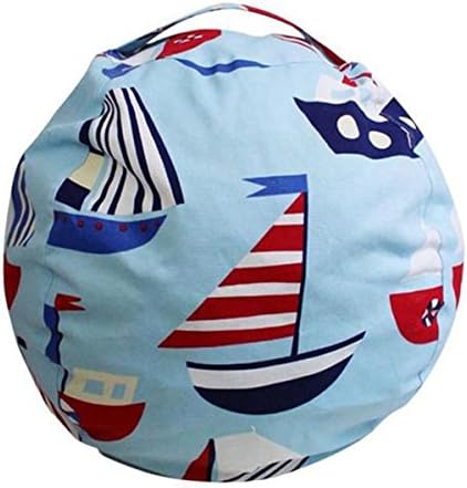 EXTRA LARGE - Stuffed Animal Storage Bean Bag Chair| 26"& 38" Extra Large | Light Blue | Premium Cotton Canvas (26", Light Blue)